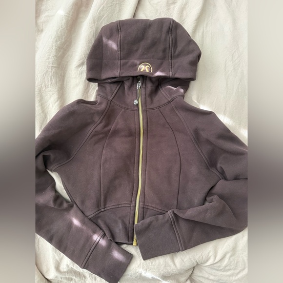 lululemon athletica Jackets & Blazers - RARE Size 0 Lululemon full zip scuba hoodie, espresso and GOLD
